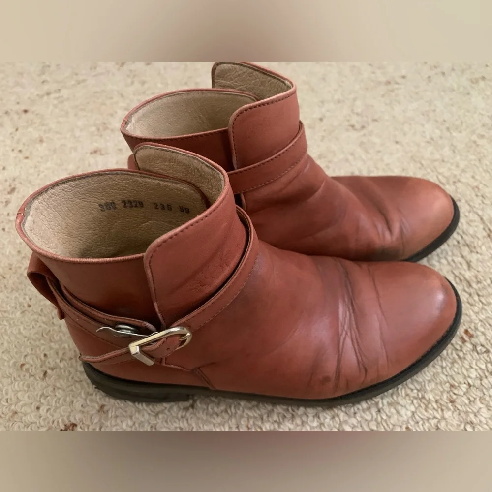 Hush Puppies Brown Leather Ankle Boots Size 6 - Picture 5 of 8